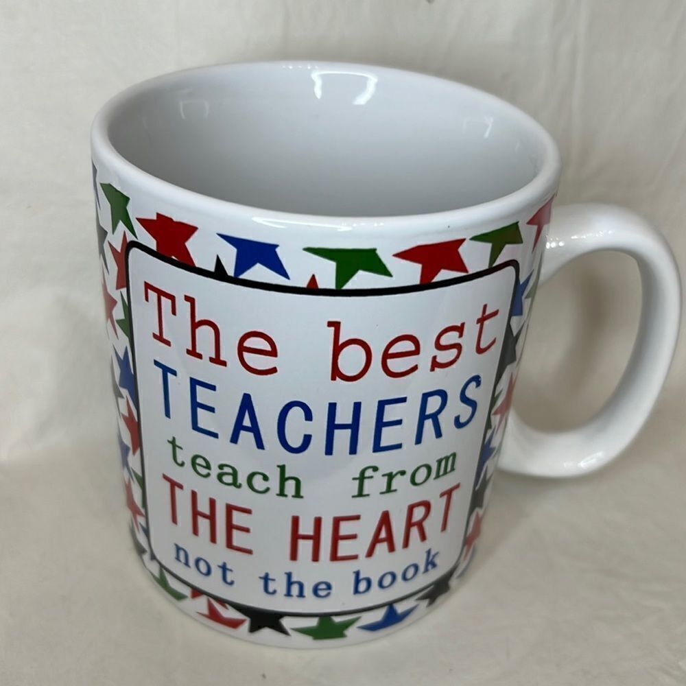 The Best Teachers Teach From The Heart Not The Book Coffee Tea Mug 4 Cups Stars